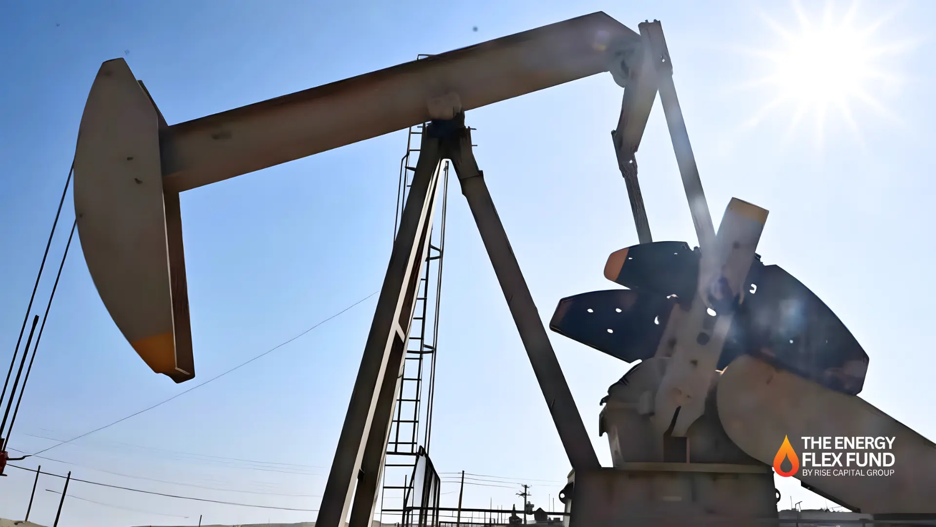 Pumpjack against the midday sun