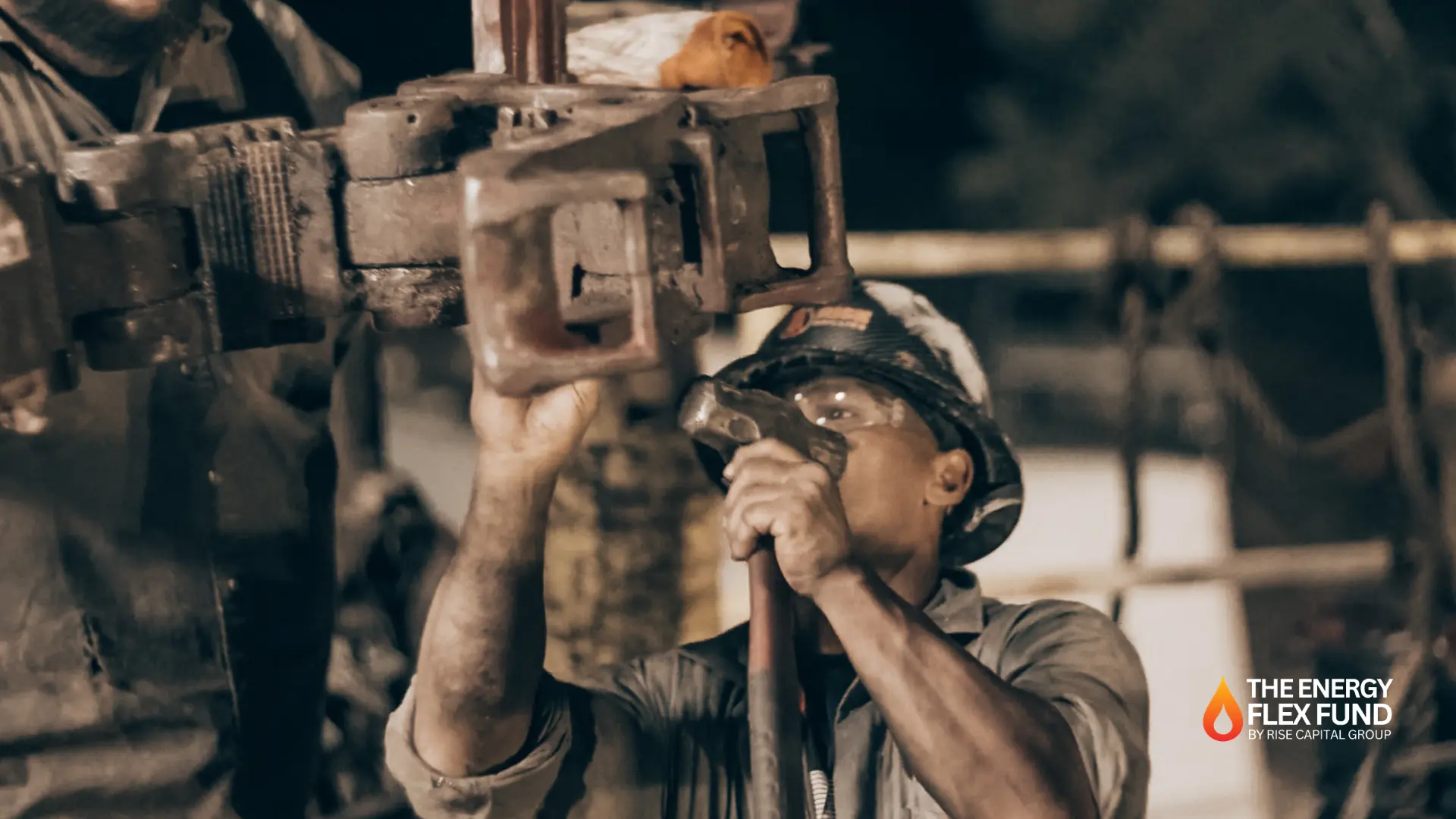 Working the tongs at night